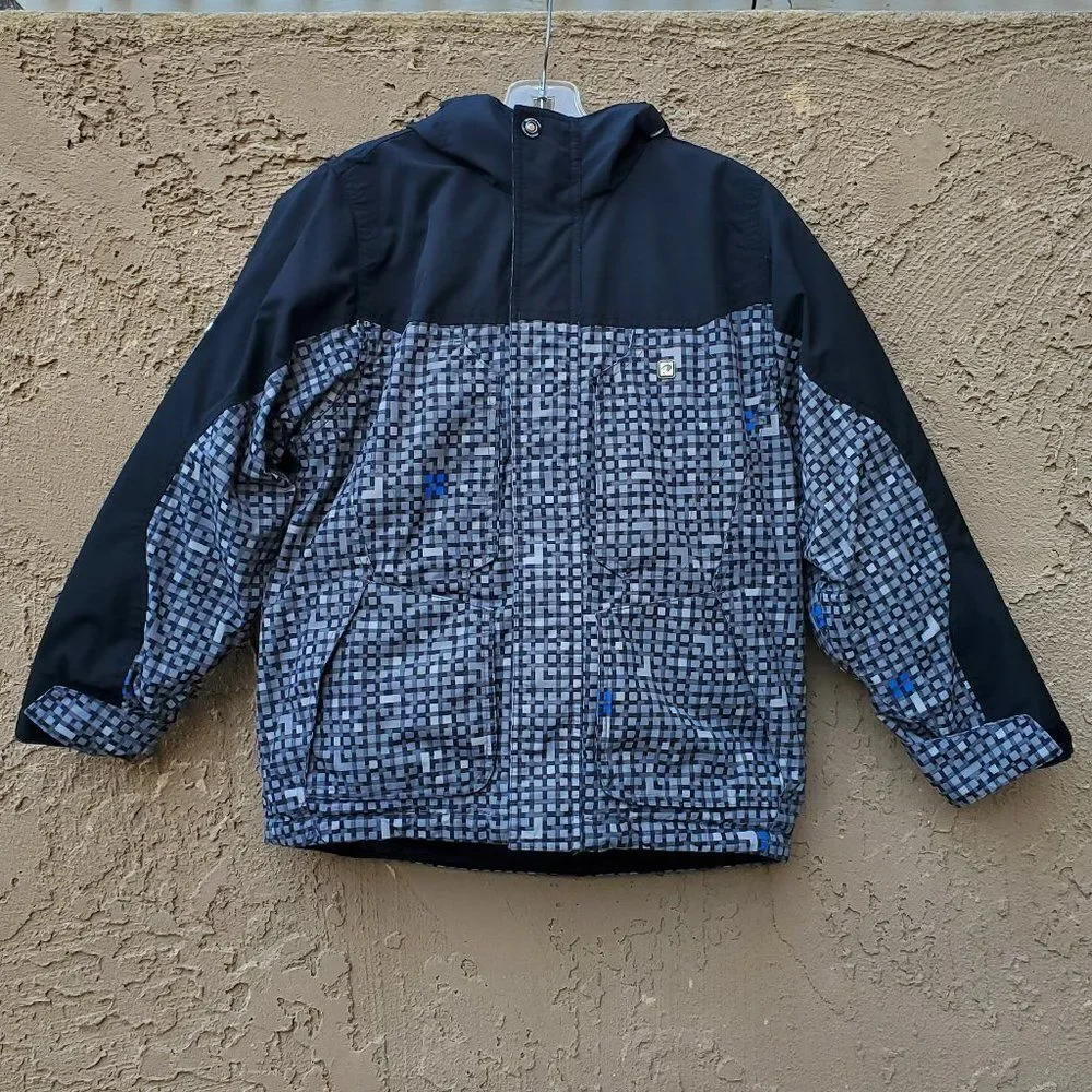 Ripzone Black and Gray Hooded Snow Jacket